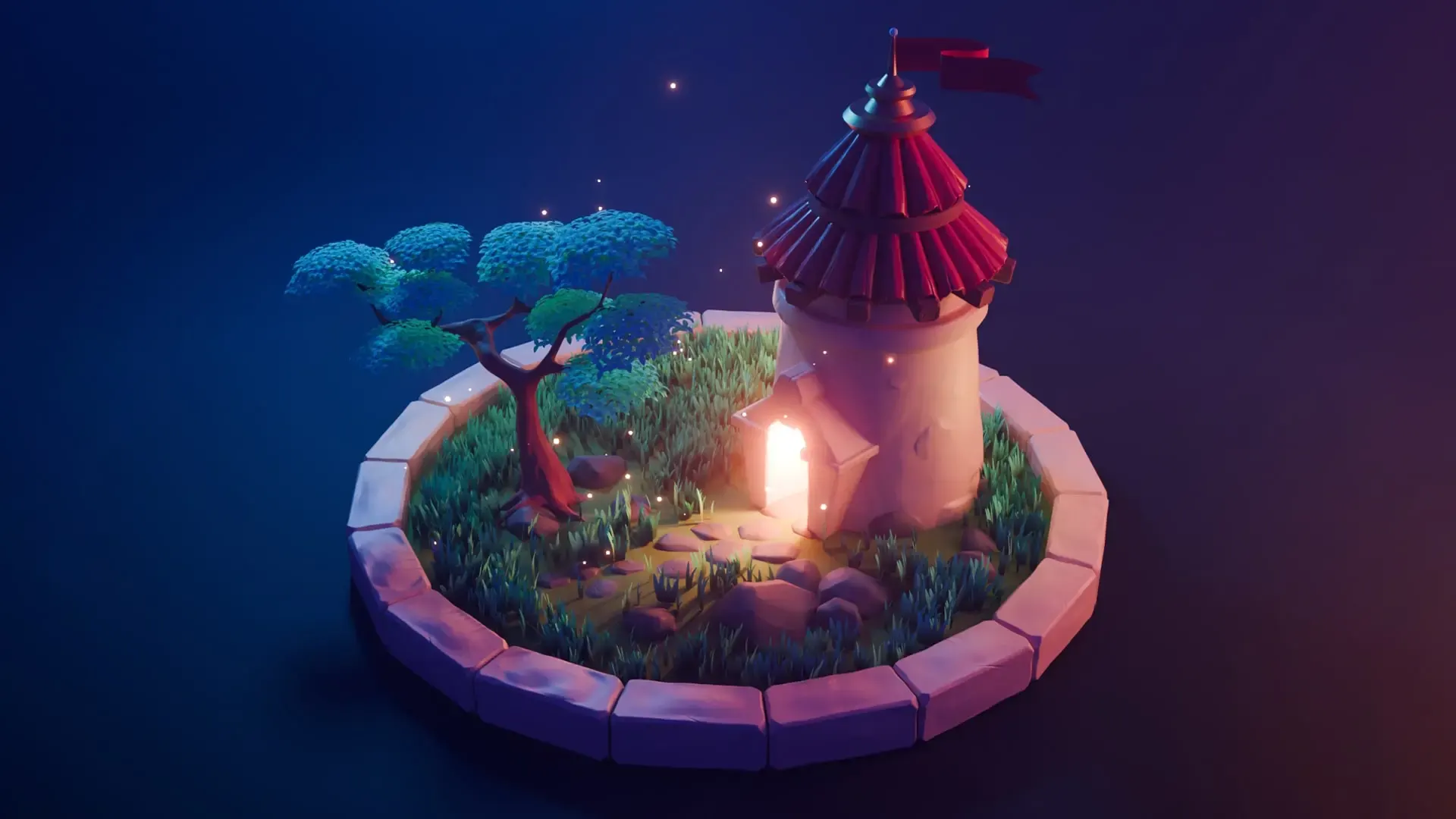 3D environment rendered in Blender
